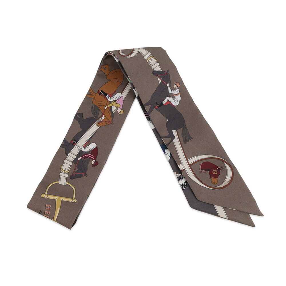 Hermes scarf muffler twilly horse racing Turf Les Courses HERMES silk 2026 SC...